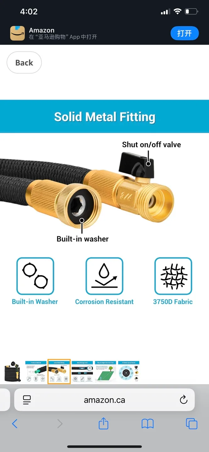 25feets, Expandable Garden Hose with Spray Nozzle image indicator(3)