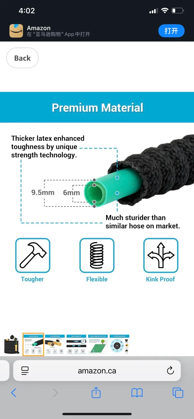25feets, Expandable Garden Hose with Spray Nozzle image indicator(2)