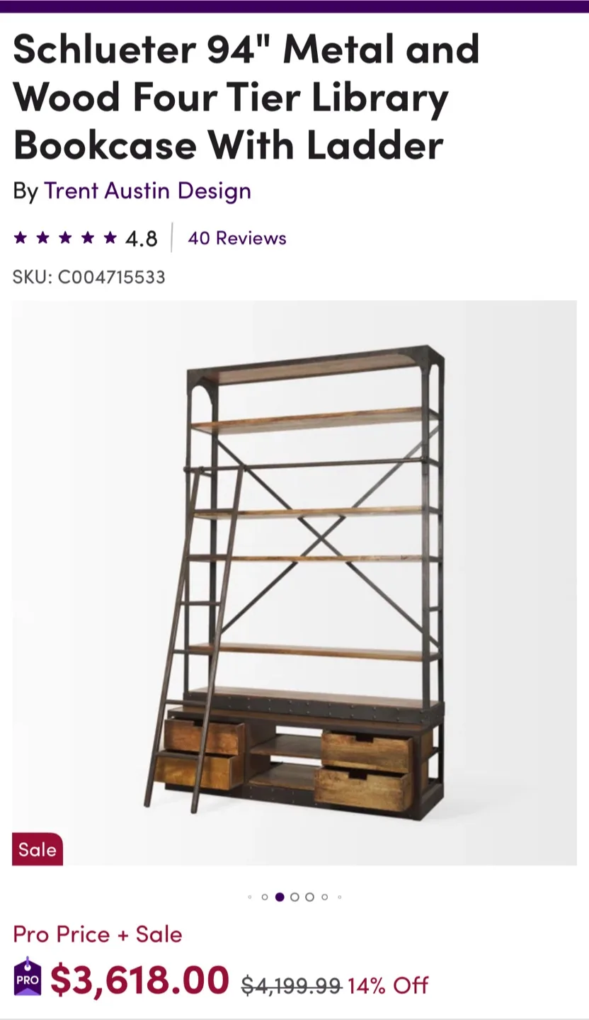 Executive Library Bookshelf – (Excellent Condition) image indicator(4)