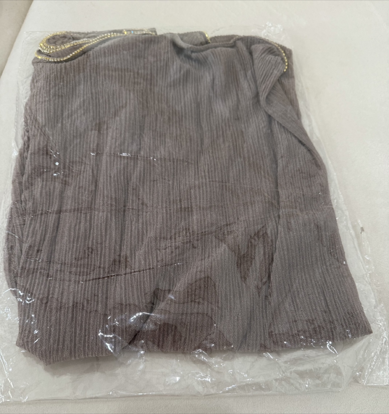 5-Pack Ribbed Hijabs with Gold Chain Detail - photo 3
