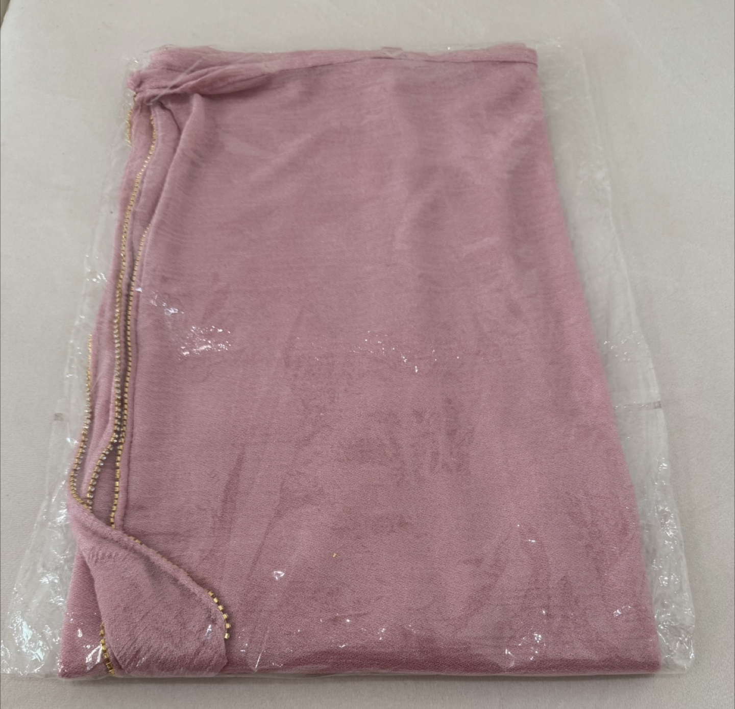 5-Pack Ribbed Hijabs with Gold Chain Detail