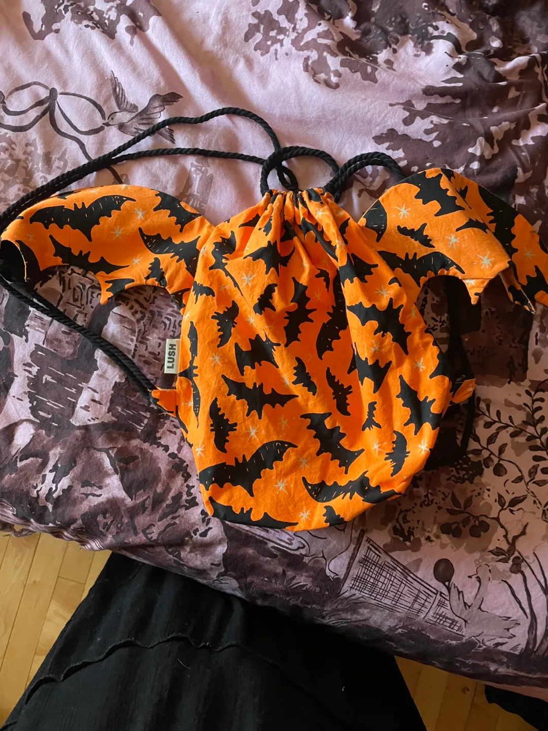 Lush Halloween Bat Wing Drawstring Bag image indicator(2)