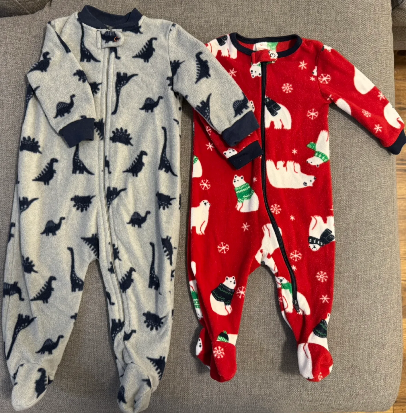 Baby Fleece Sleepers 6-9 M & 3-6 M thumbnail