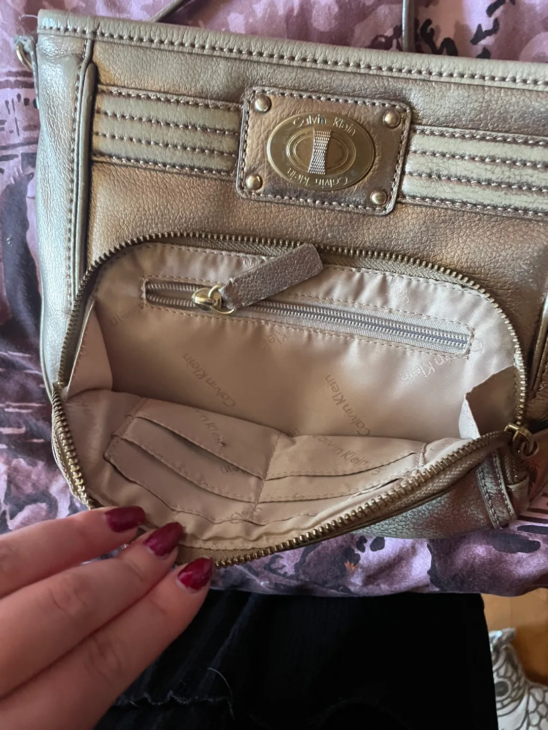 Calvin Klein Gold Crossbody Bag image indicator(2)