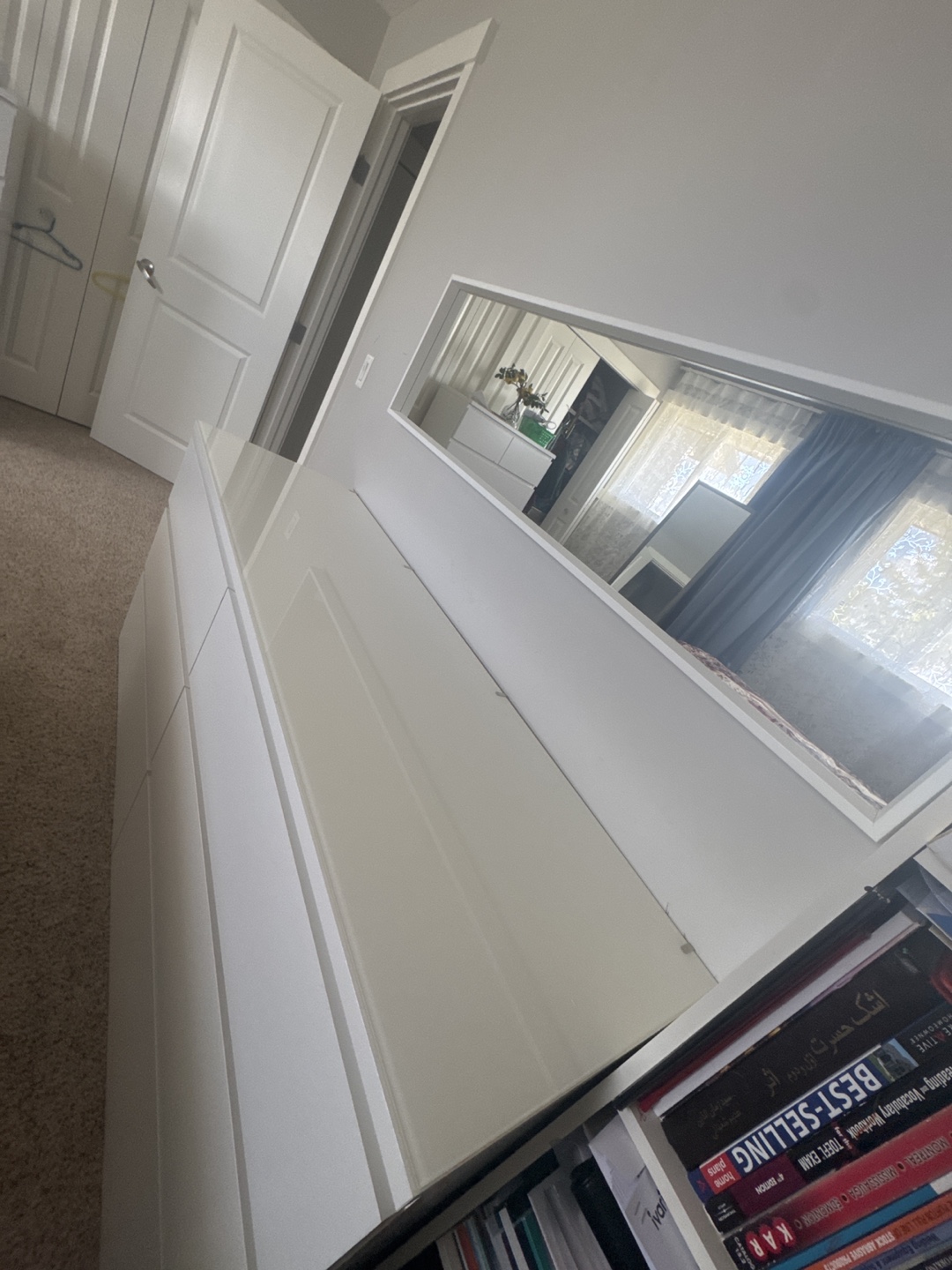 White IKEA MALM 6-Drawer Dresser with Mirror - photo 2
