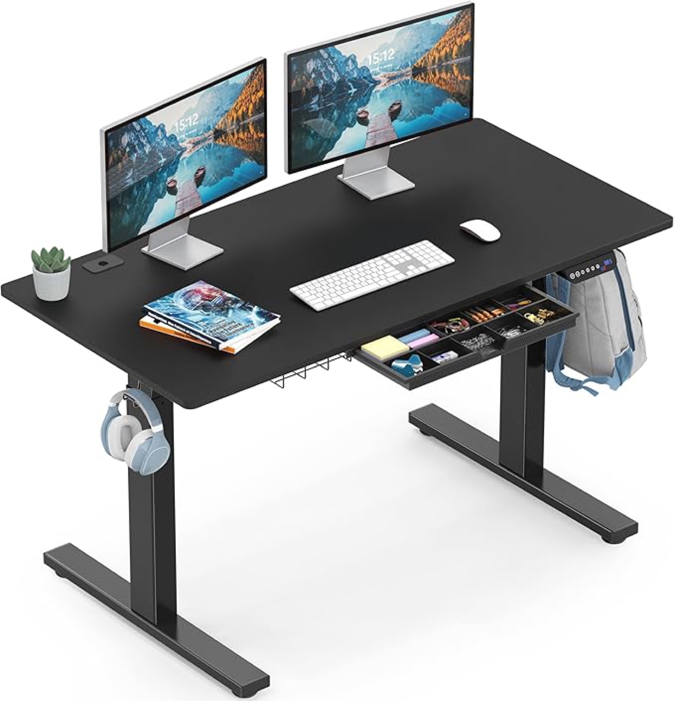 Black electric standing desk 55 x 28 in - photo 5