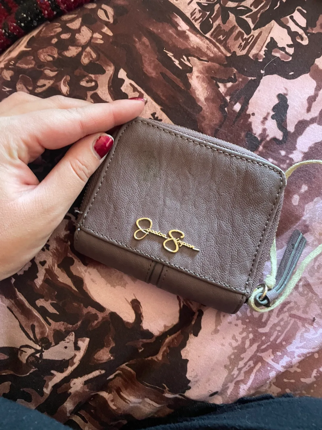 Jessica Simpson Brown Zip-Around Wallet image indicator(3)