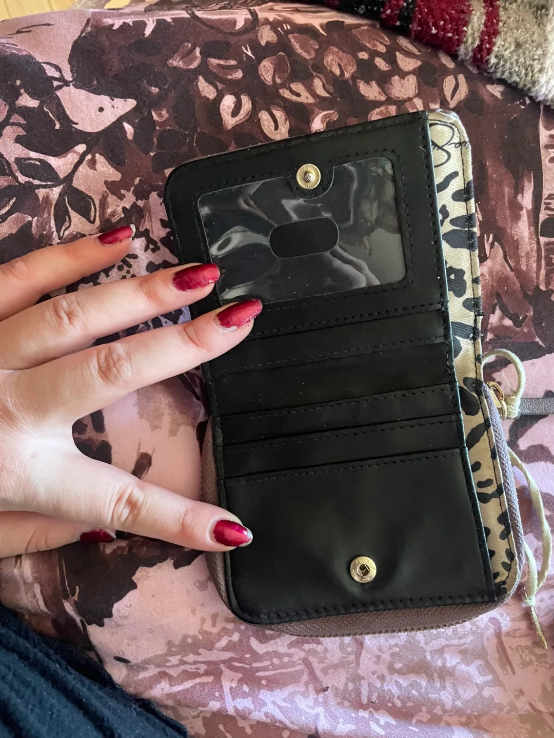 Jessica Simpson Brown Zip-Around Wallet image indicator(2)