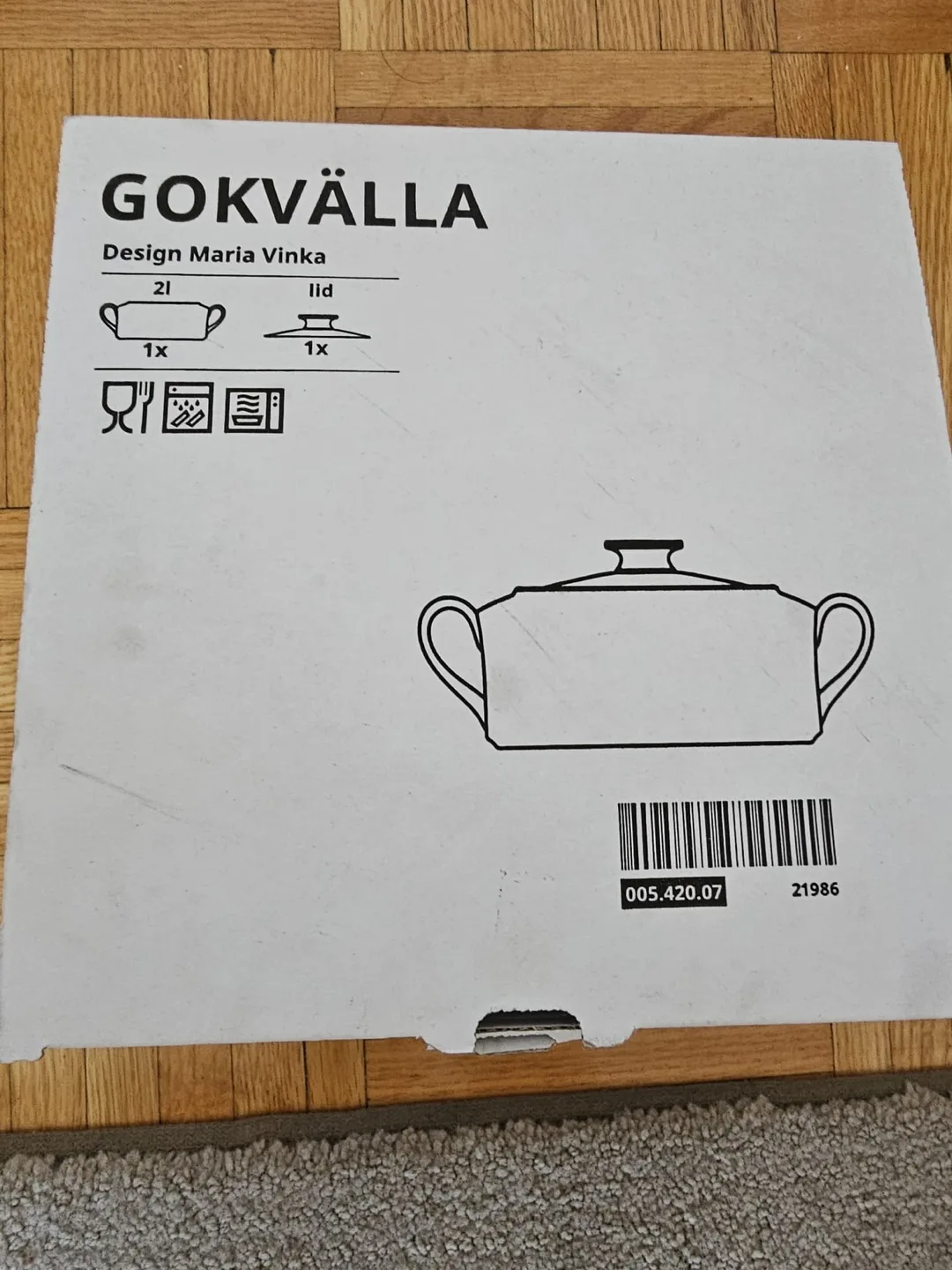 IKEA GOKVÄLLA 2L Casserole Dish with Lid - New in Box image indicator(4)