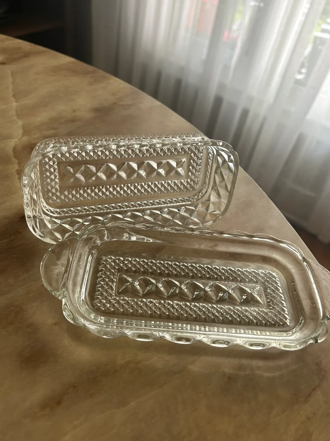 Vintage Glass Butter Dish with Lid image indicator(4)