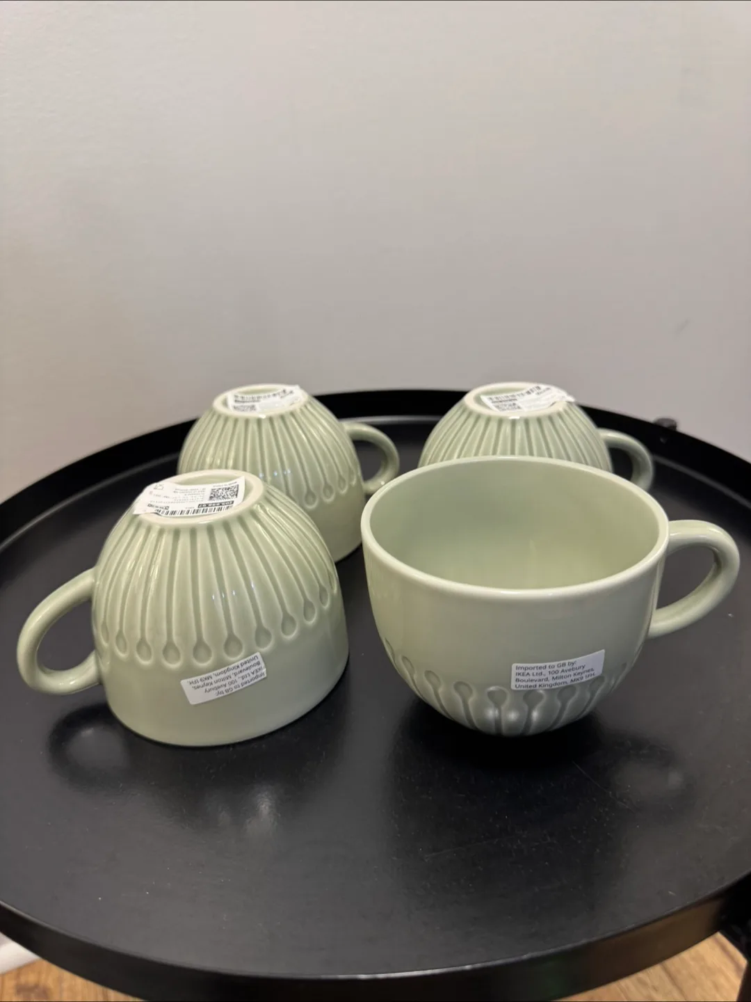 IKEA STRIMMIG Mugs - Set of Four - Pale Gray-Green thumbnail