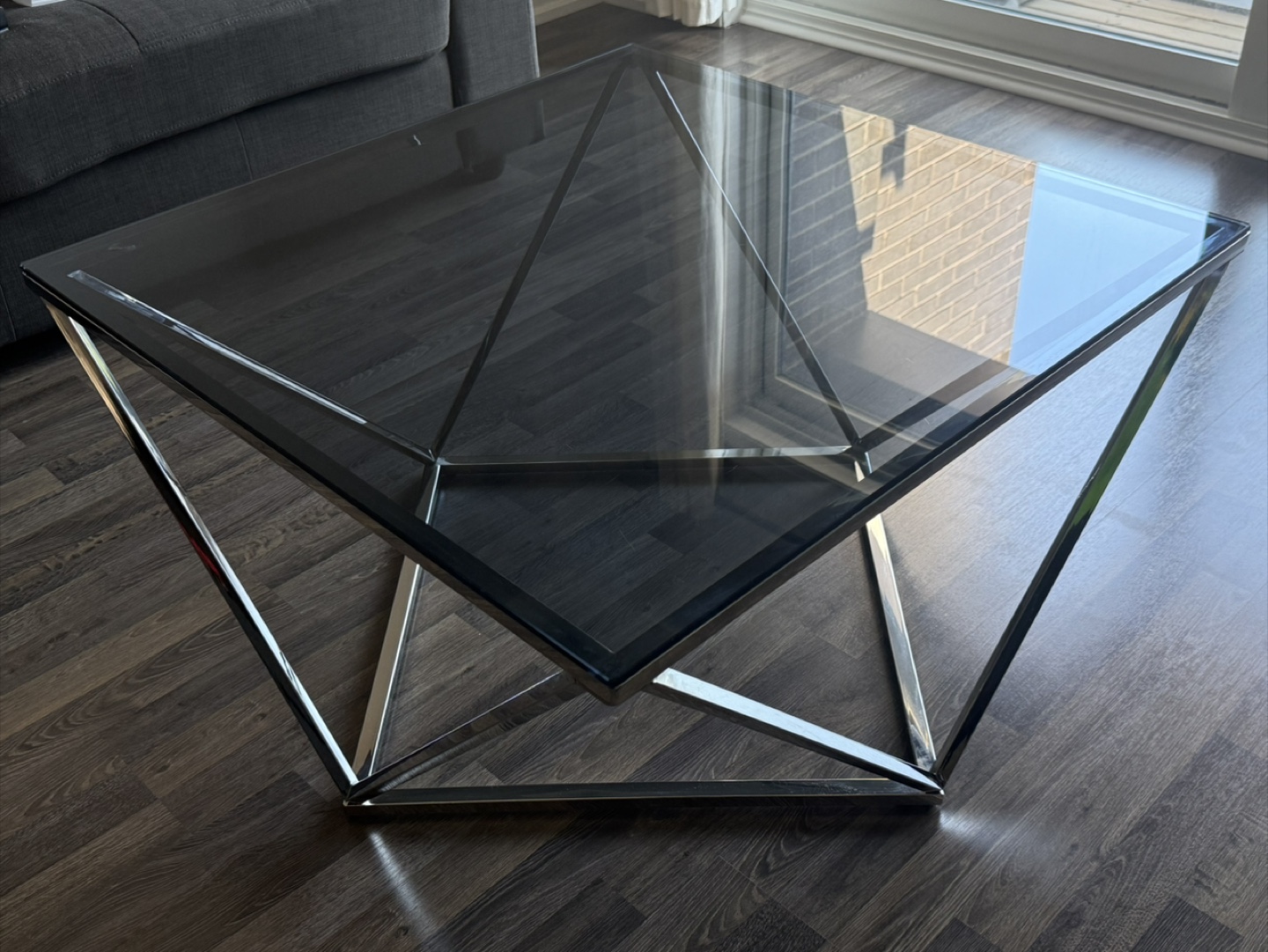 Modern Glass and Chrome Coffee Table - photo 3