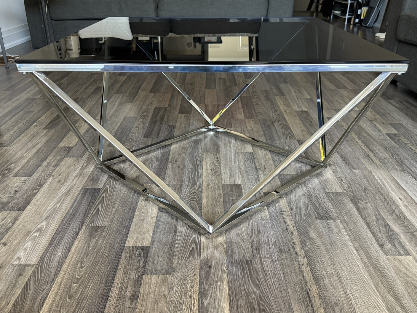 Modern Glass and Chrome Coffee Table - photo 5