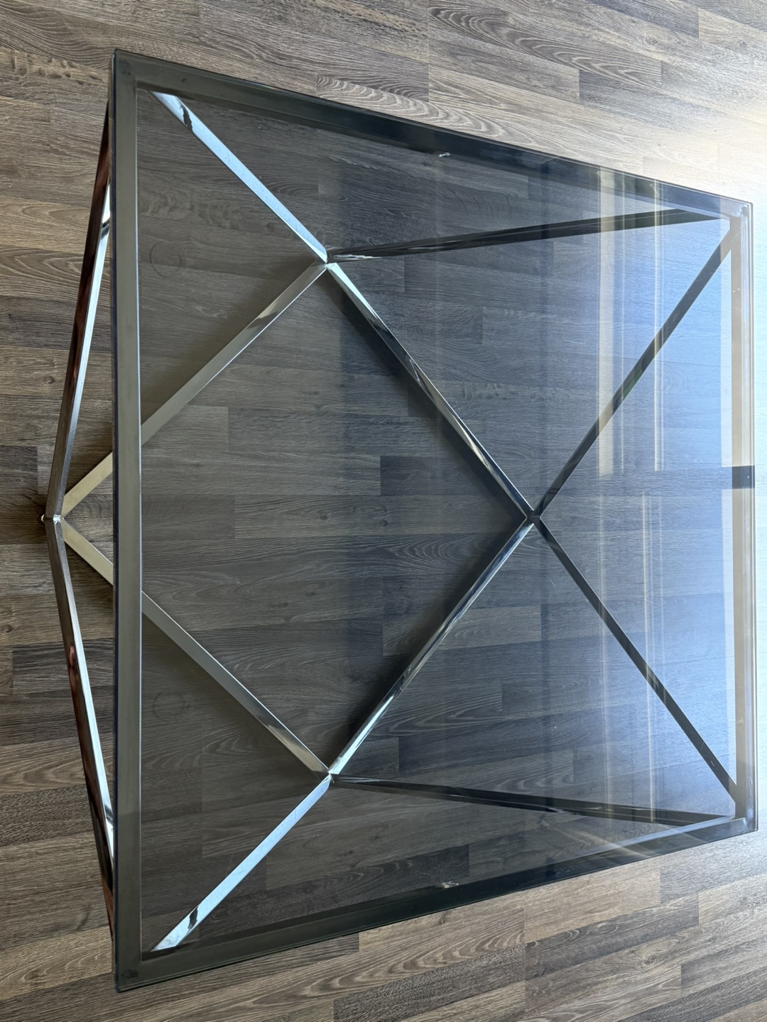 Modern Glass and Chrome Coffee Table