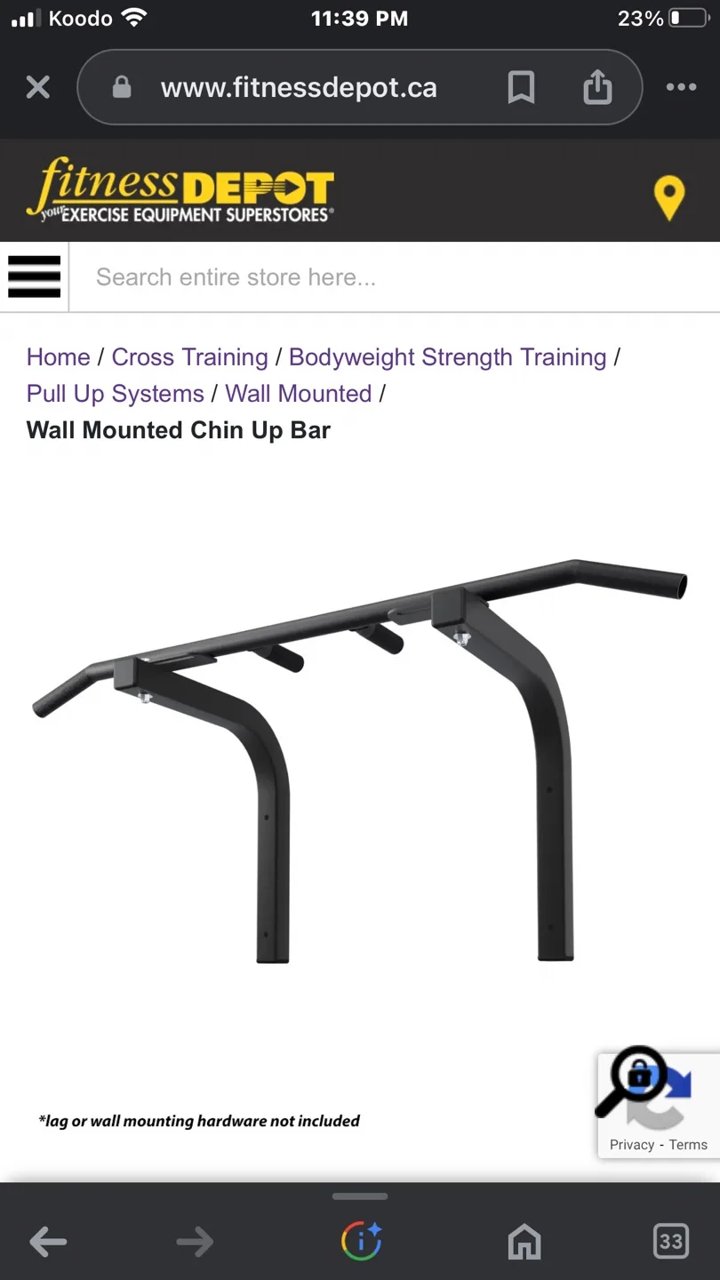 Wall Mounted Chin Up Bar thumbnail