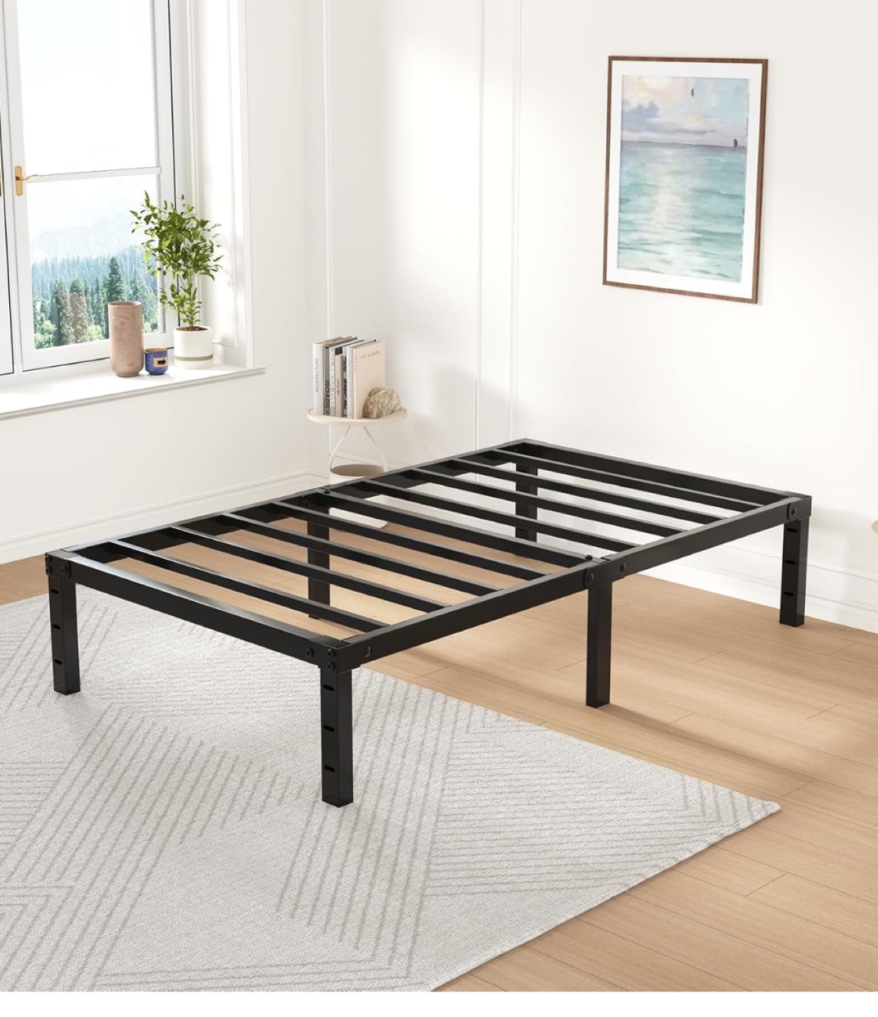 Twin Metal Bed Frame - No Box Spring Needed