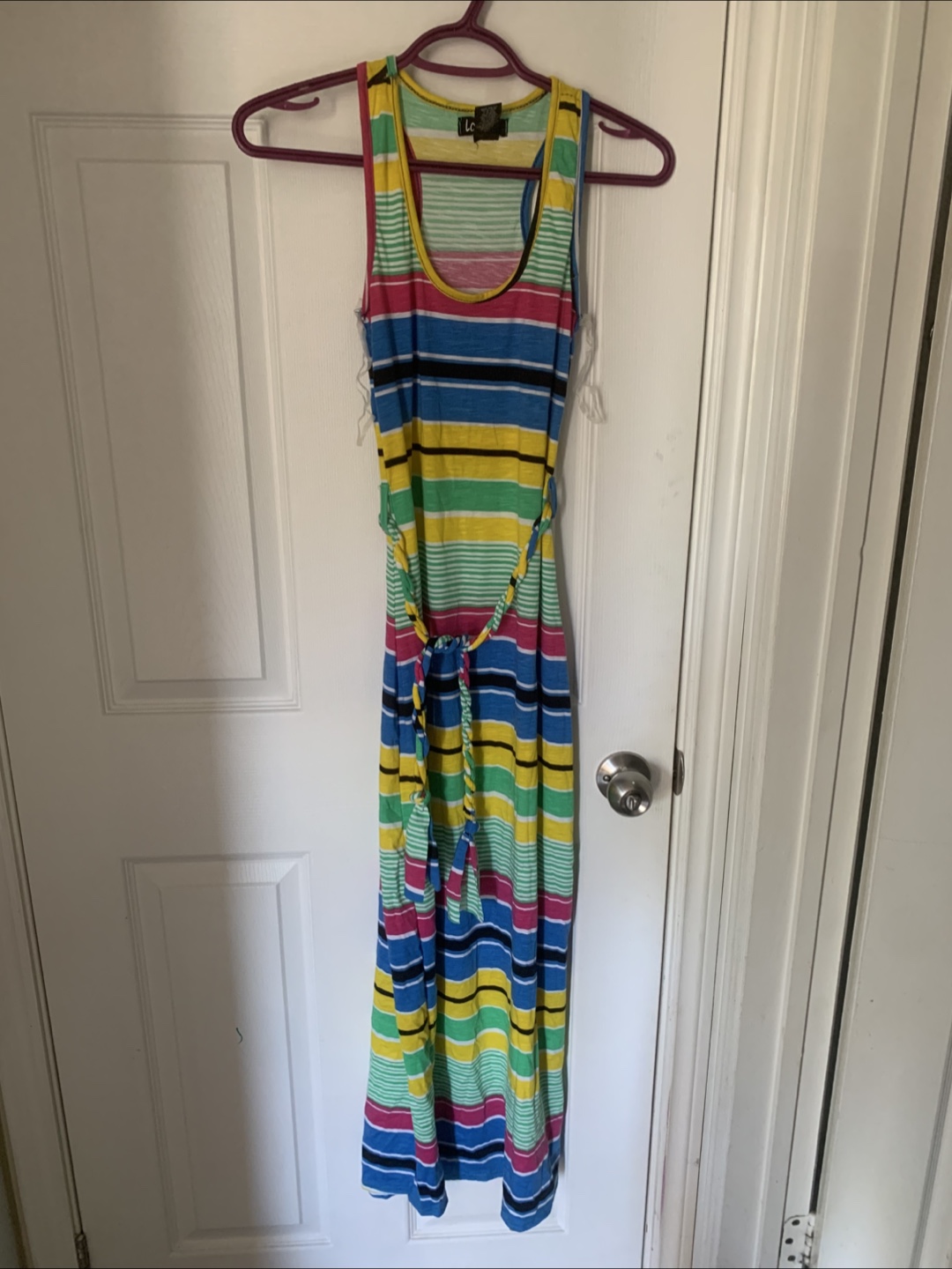 Three Maxi Dresses: Striped, Blue Crochet, and Rainbow - photo 3
