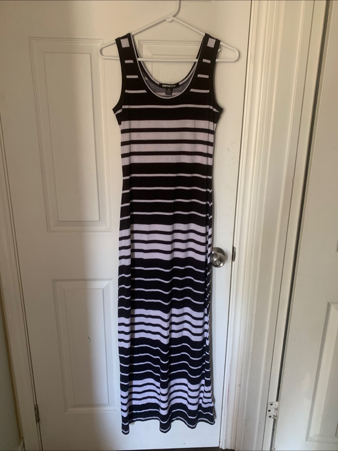 Three Maxi Dresses: Striped, Blue Crochet, and Rainbow