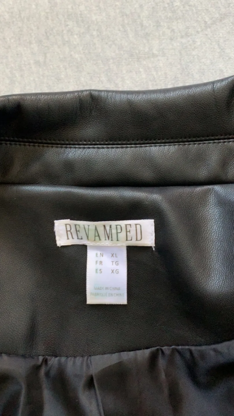 Women’s Black Faux Leather Jacket - Size XL image indicator(3)