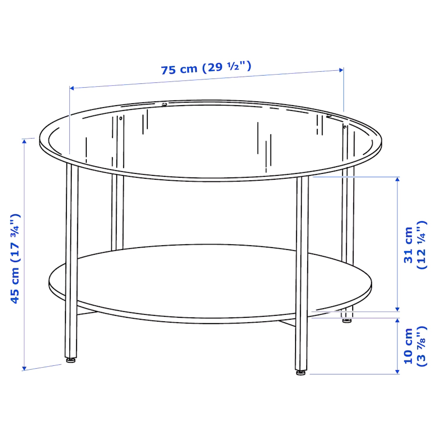 Round Glass Top Coffee Table - photo 3