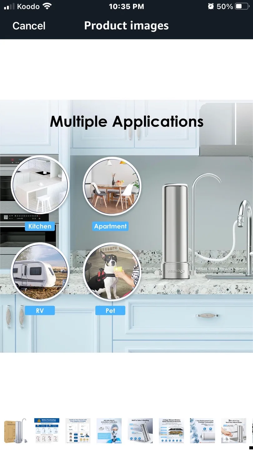 Waterdrop Countertop Water Filter - Stainless Steel thumbnail