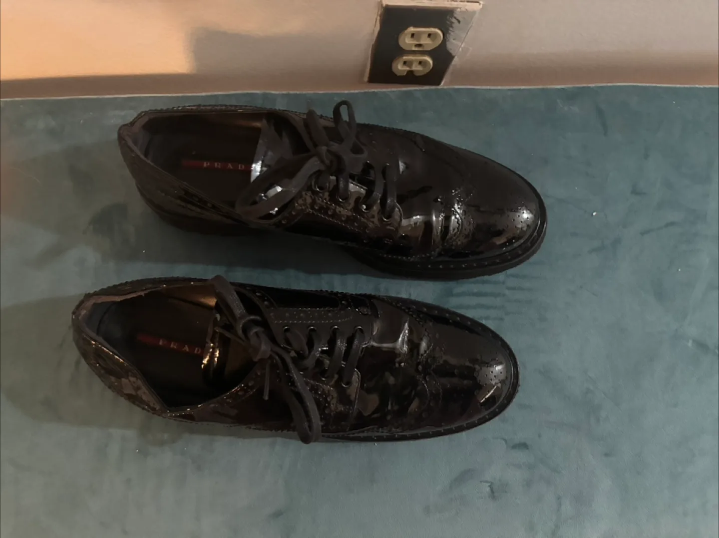 Prada Black Patent Leather Oxford Shoes image indicator(2)