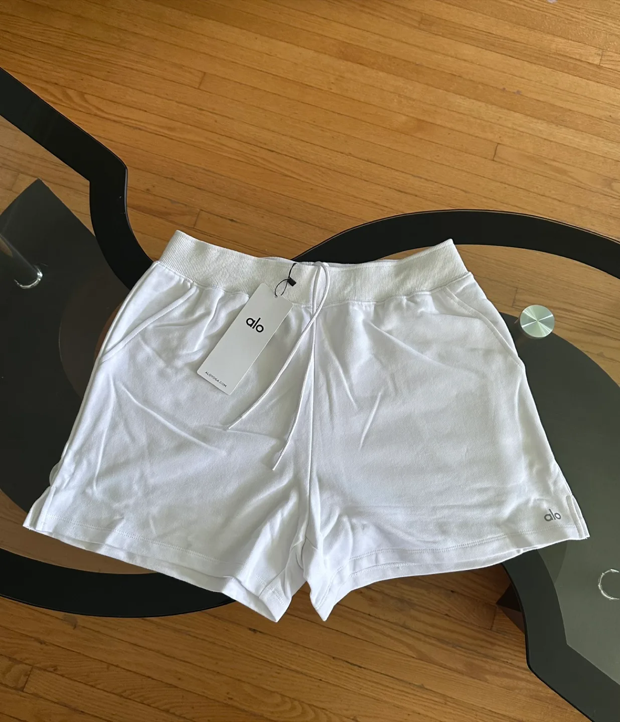Alo Yoga Low Key Sweat Short - White -  Brand New & Authentic thumbnail