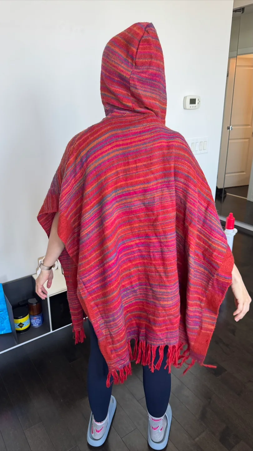 Striped Hooded Poncho image indicator(2)