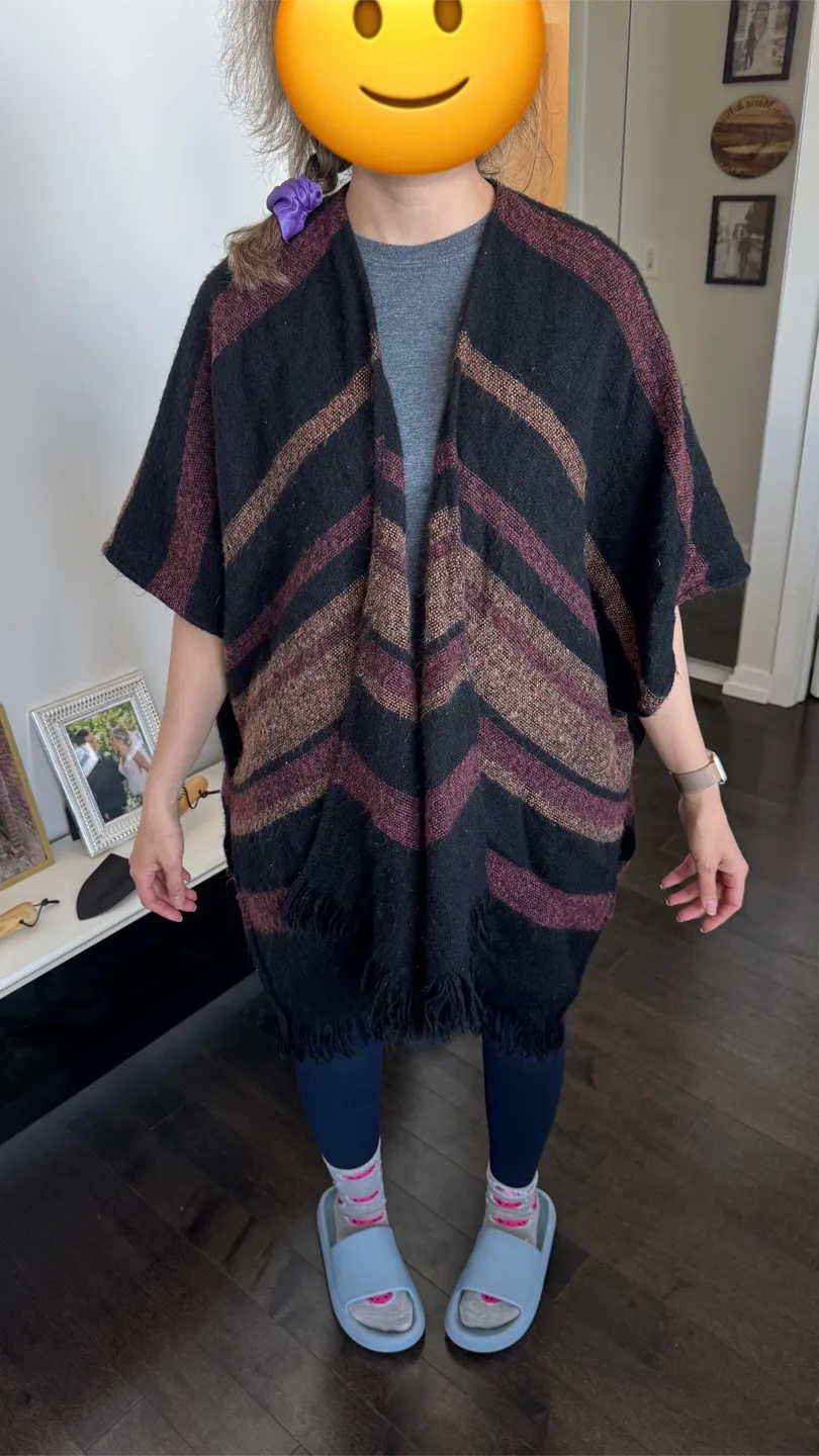 Striped Knit Poncho thumbnail