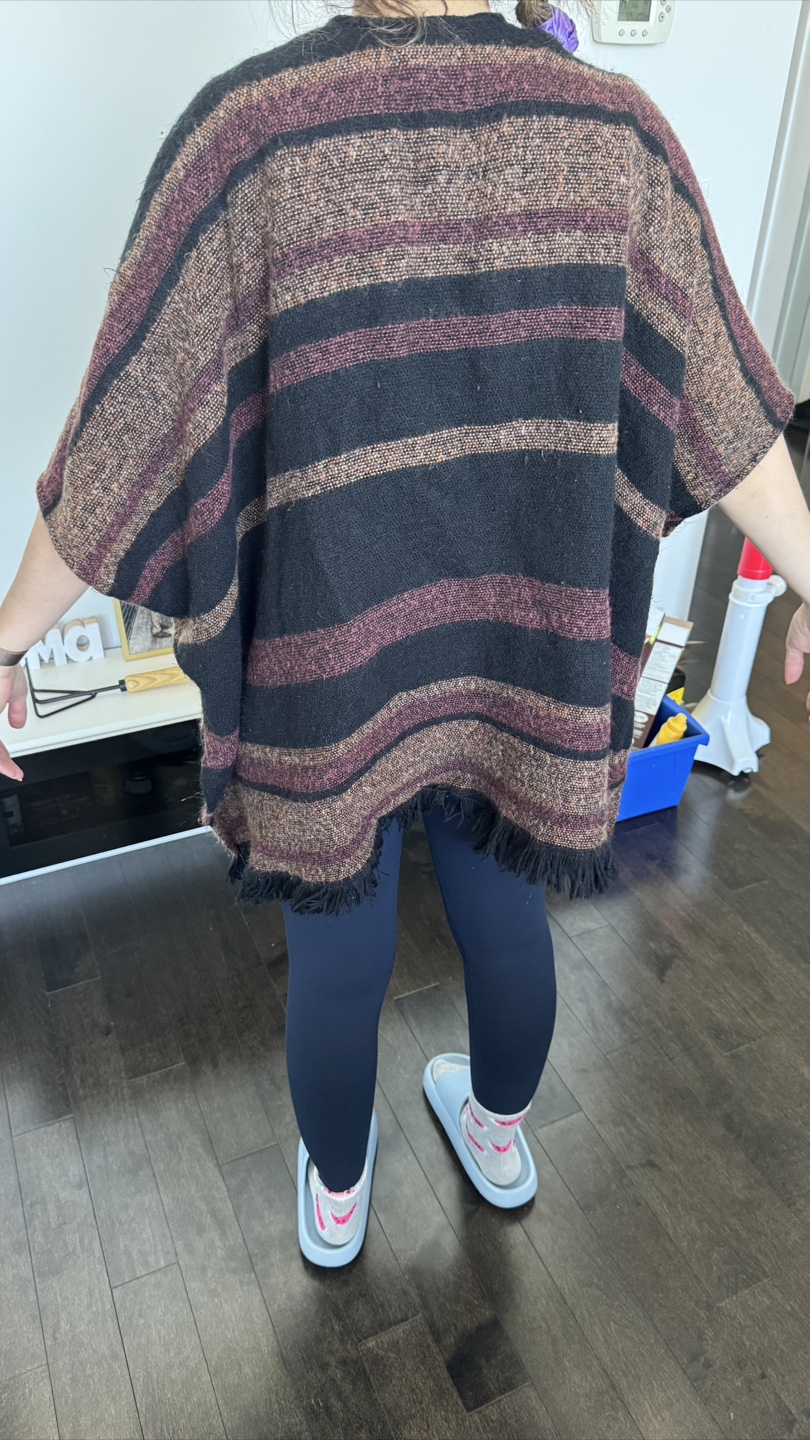 Striped Knit Poncho - photo 2