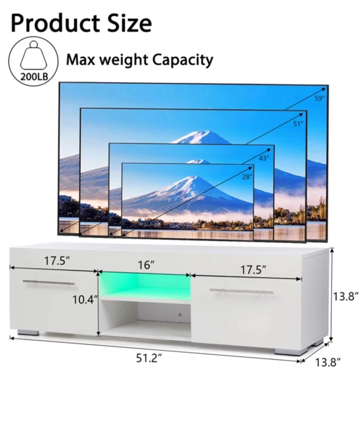 Modern White TV Stand - photo 2