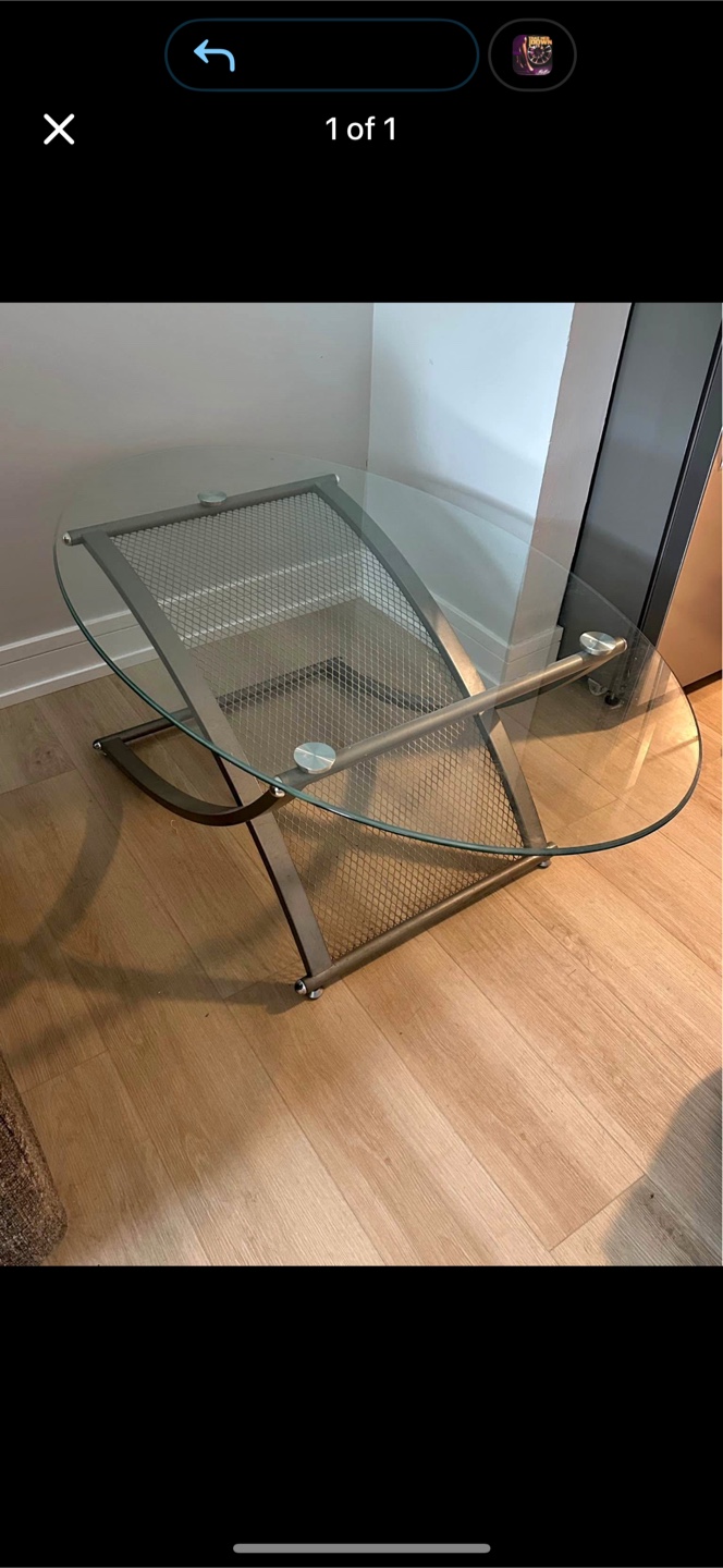 Modern Glass & Metal Coffee Table