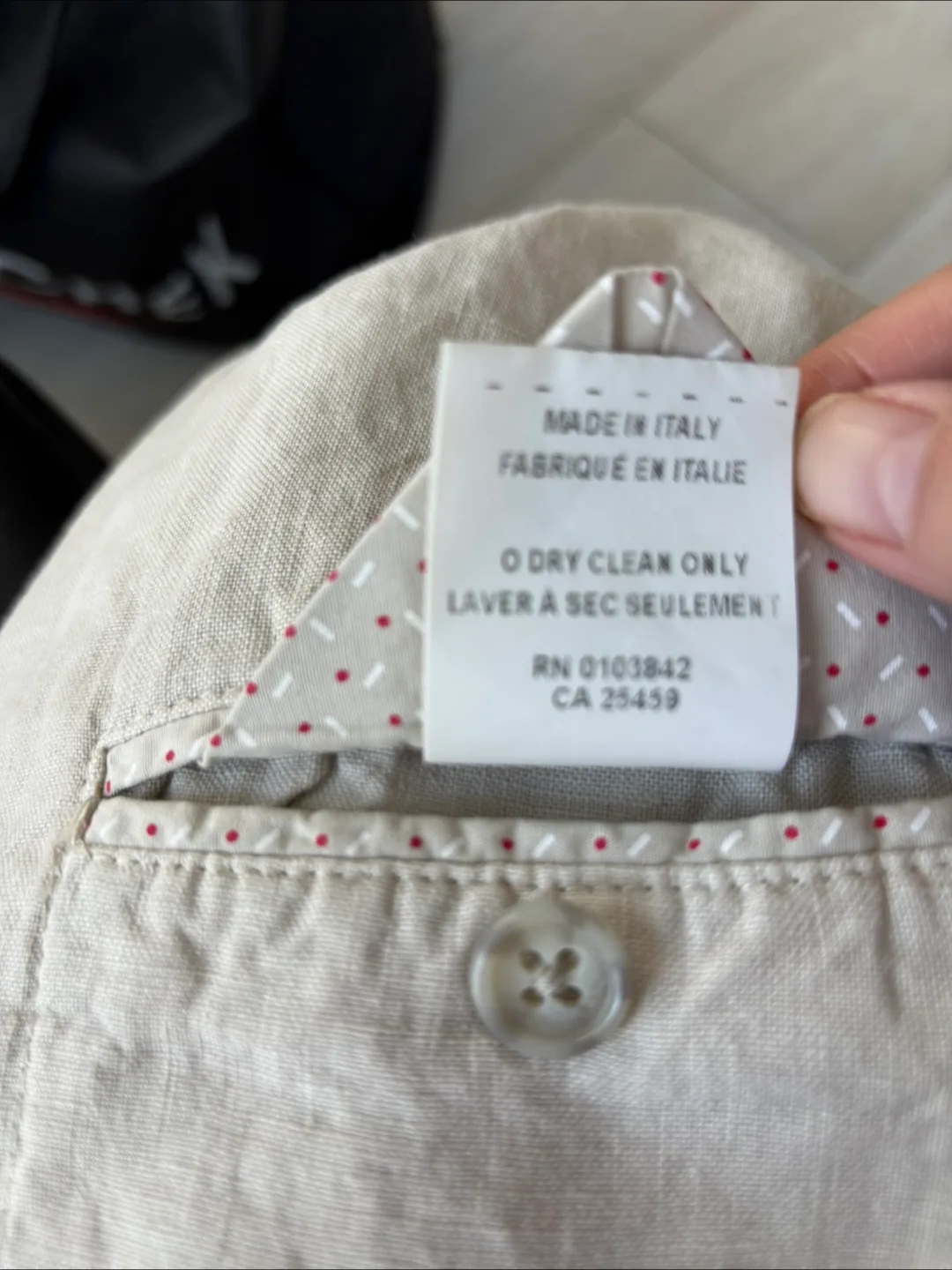 Patrick Assaraf Men's Linen Blazer Jacket Size 56 image indicator(4)