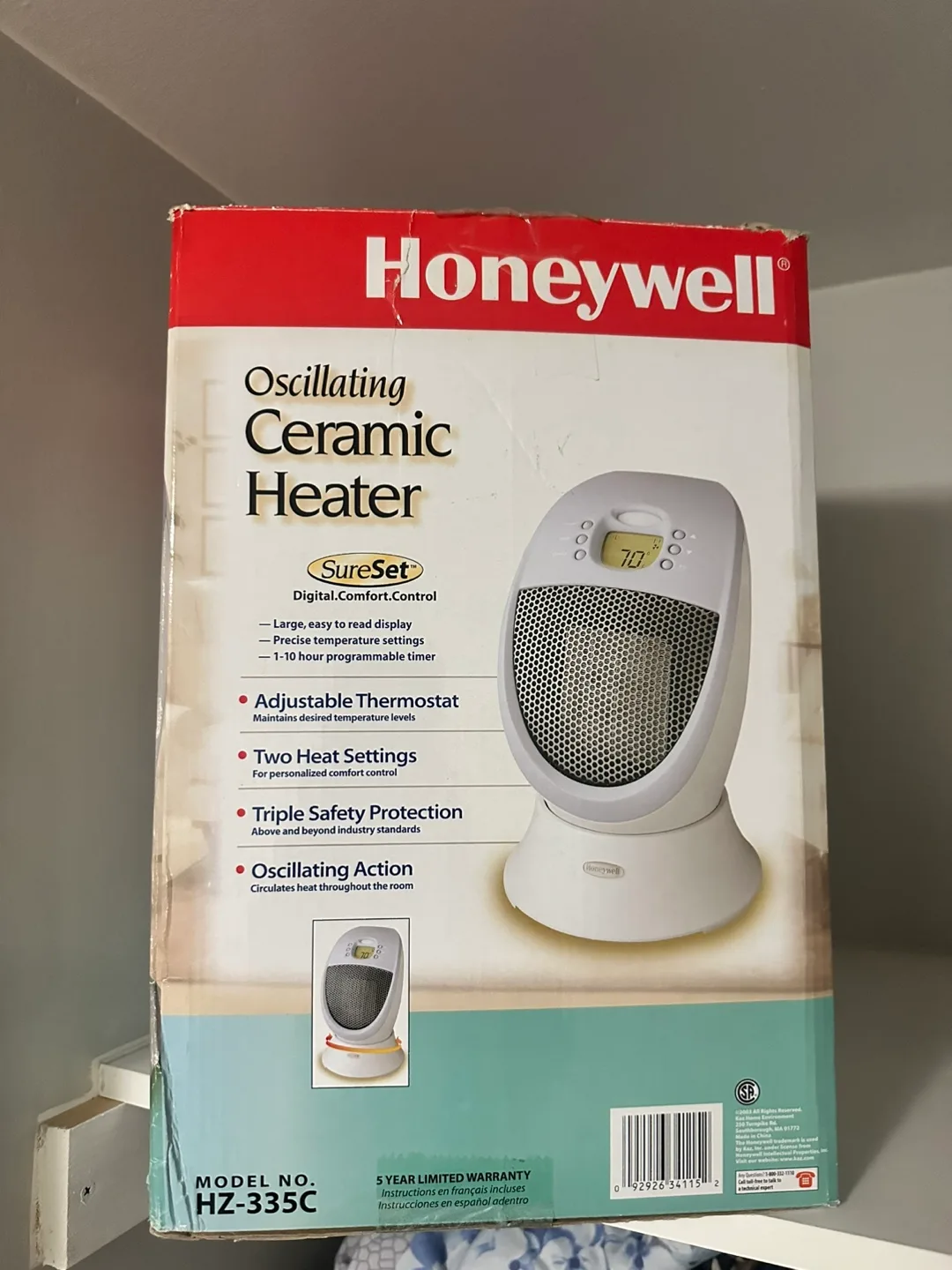 Honeywell HZ-335C Oscillating Ceramic Heater thumbnail
