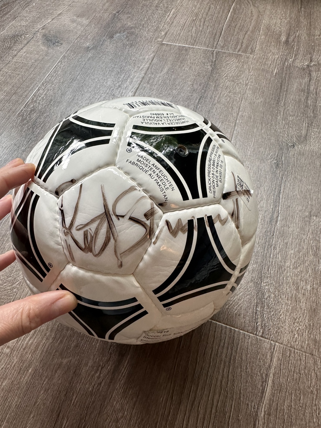 Autographed Adidas Soccer Ball by Rod Stewart