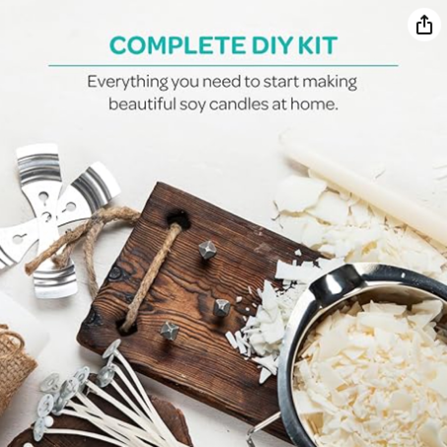 DIY soy wax candle kit - wicks and centering devices (2 lbs) - photo 5