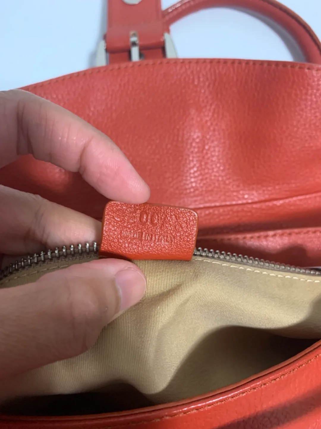 Céline Orange Leather Handbag image indicator(5)