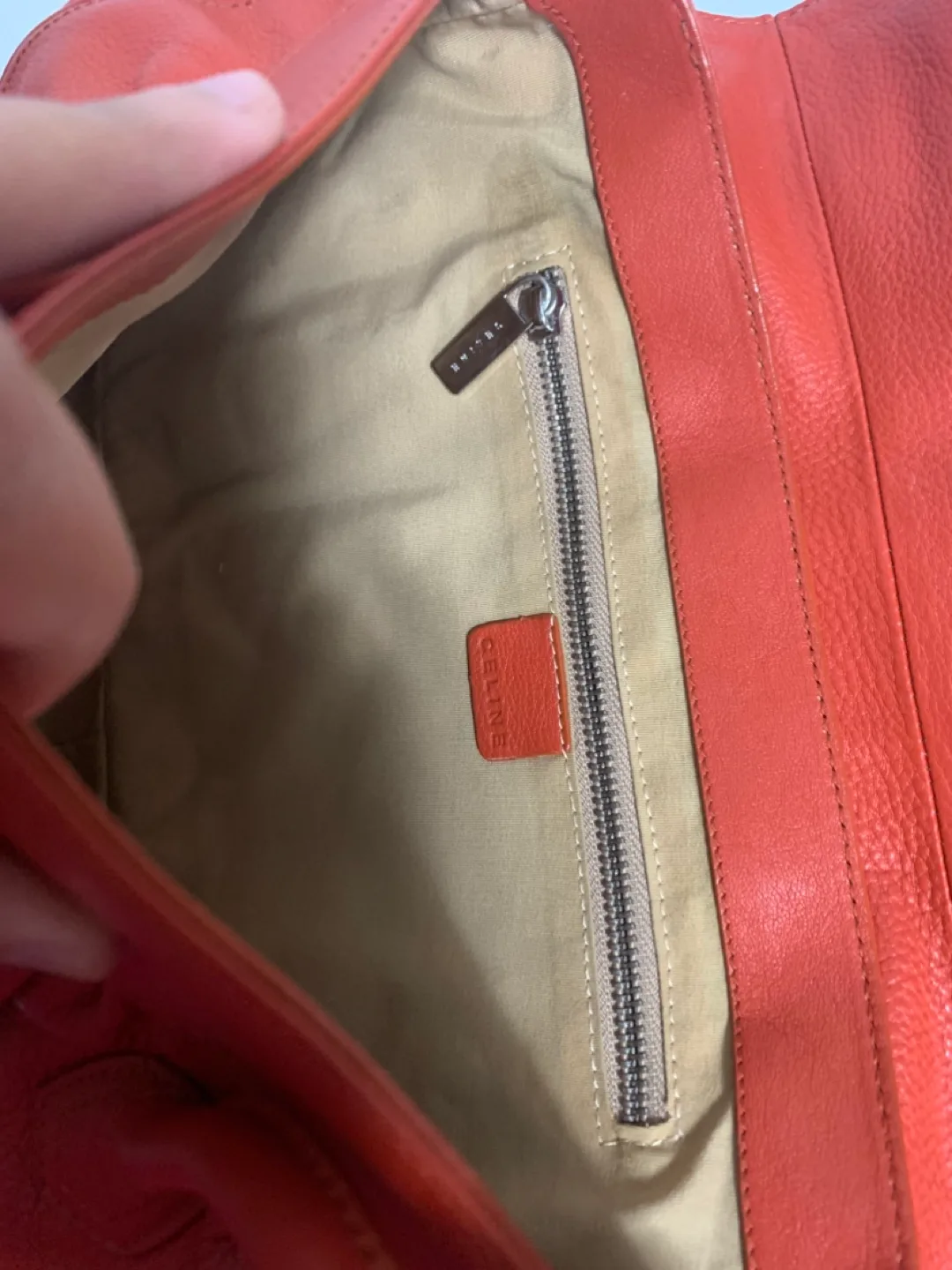 Céline Orange Leather Handbag image indicator(4)