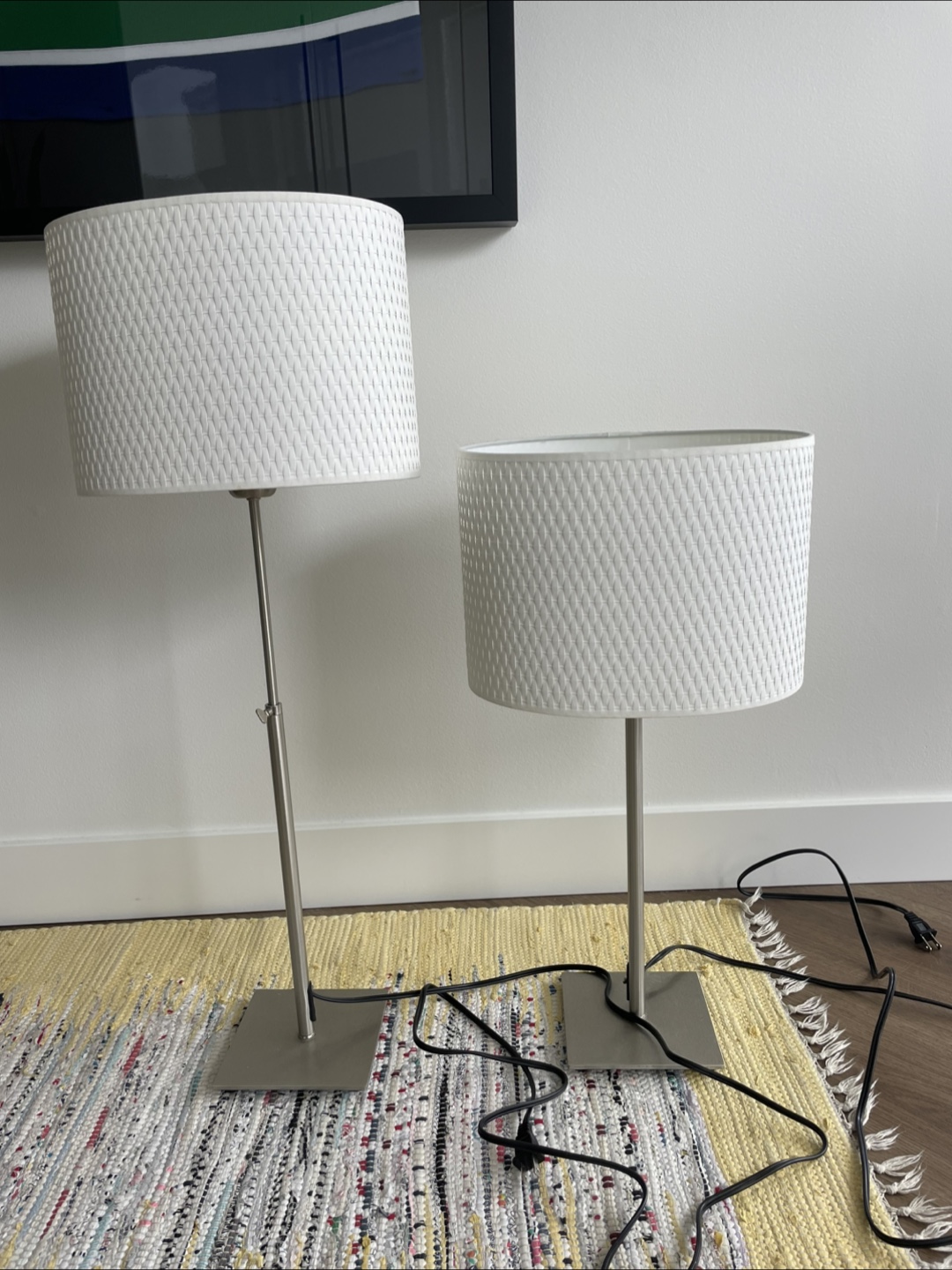 Modern Table Lamp with White Shade x2 - photo 2