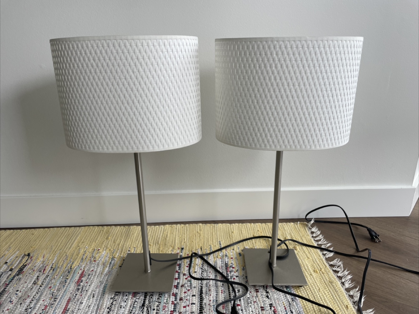 Modern Table Lamp with White Shade x2