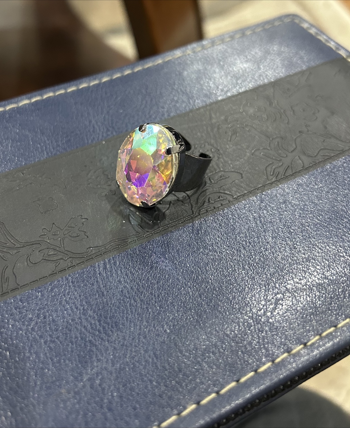 Rainbow Crystal Statement Ring