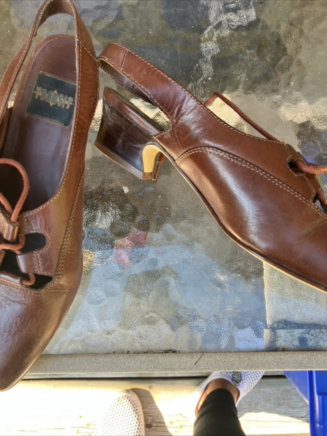 Brown Leather Slingback Shoes Size 37 image indicator(3)