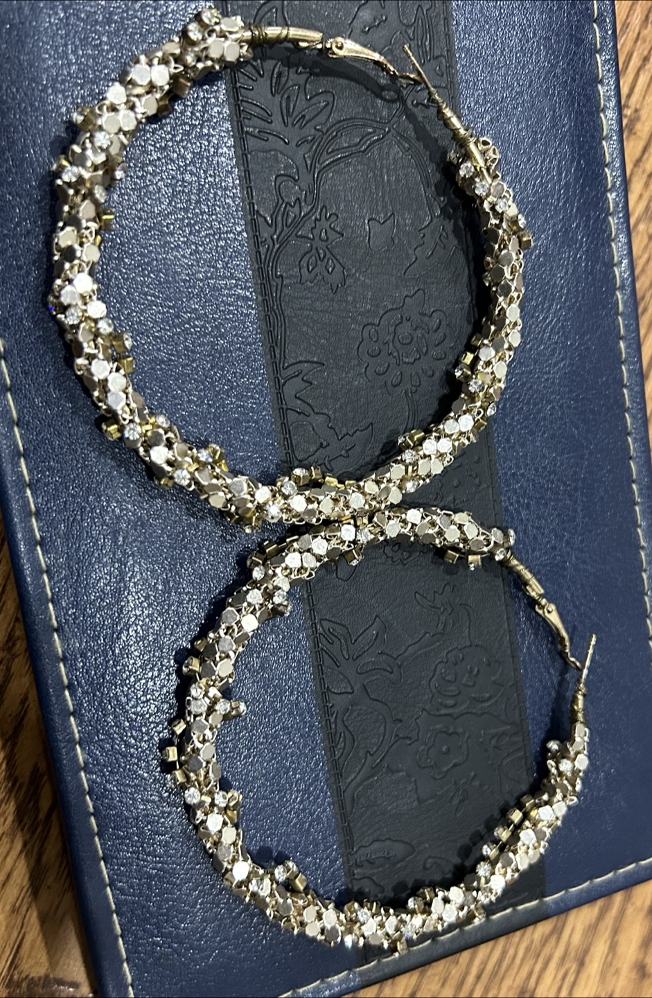 Gold Crystal Hoop Earrings