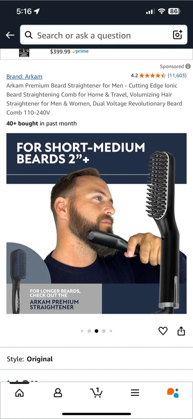 🏒Beard Straightener Comb image indicator(5)