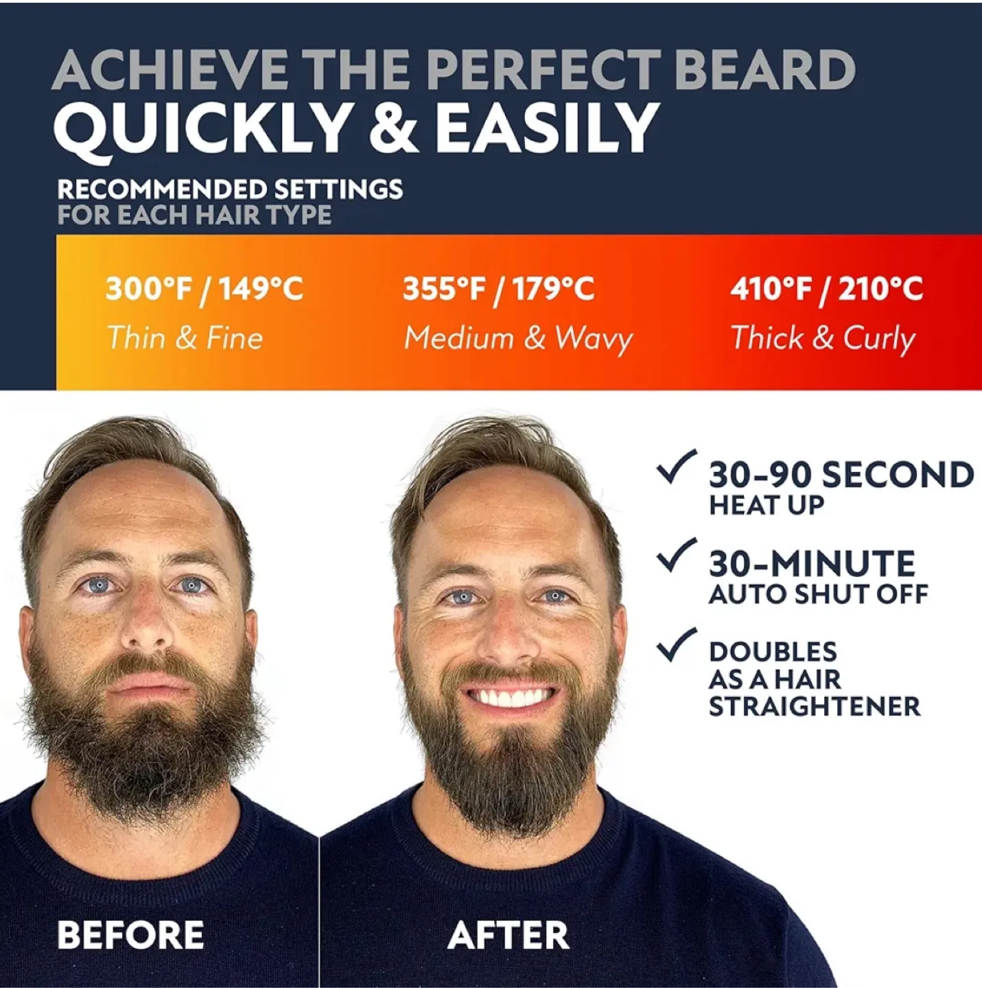 🏒Beard Straightener Comb image indicator(3)