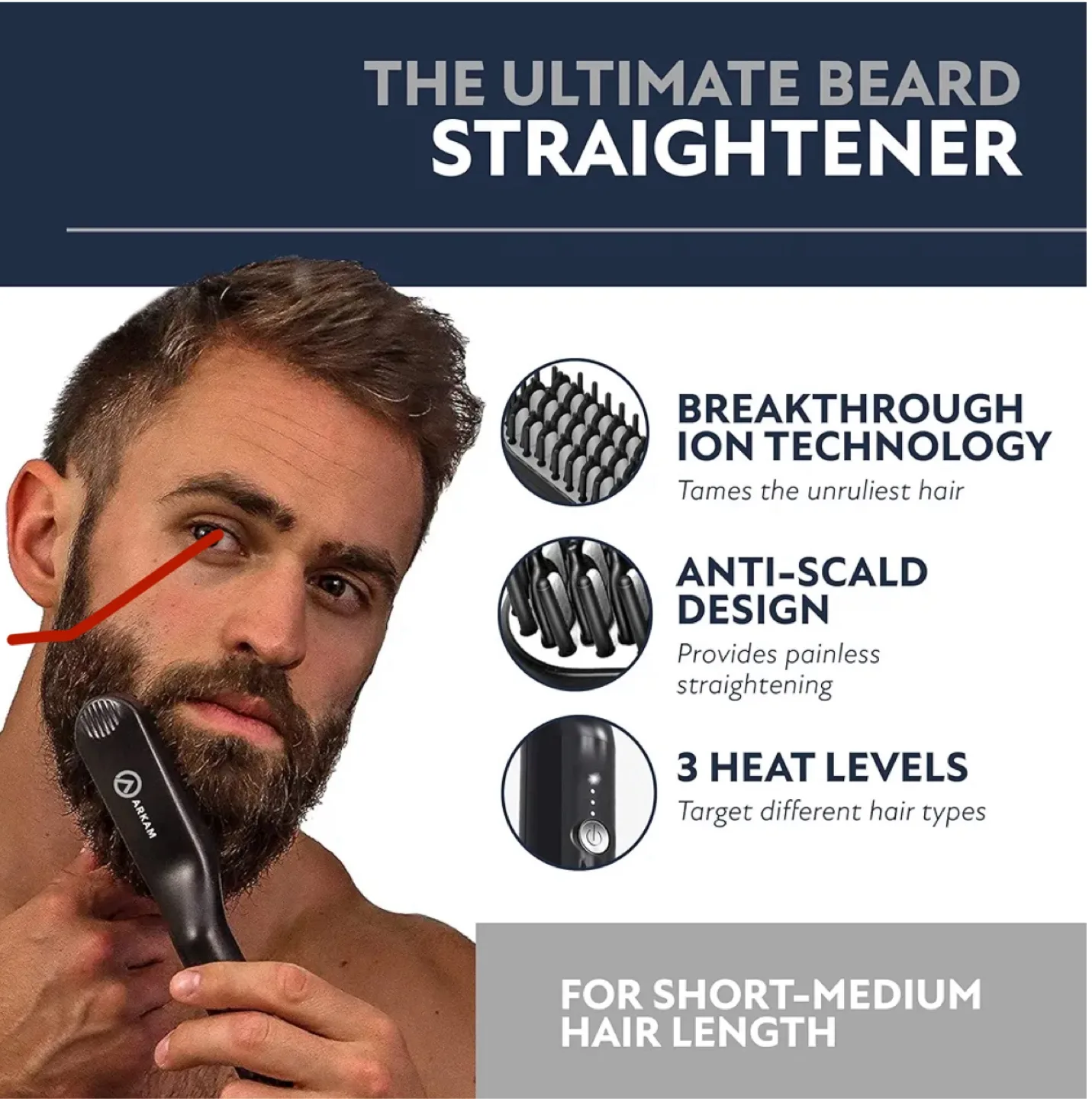 🏒Beard Straightener Comb image indicator(6)