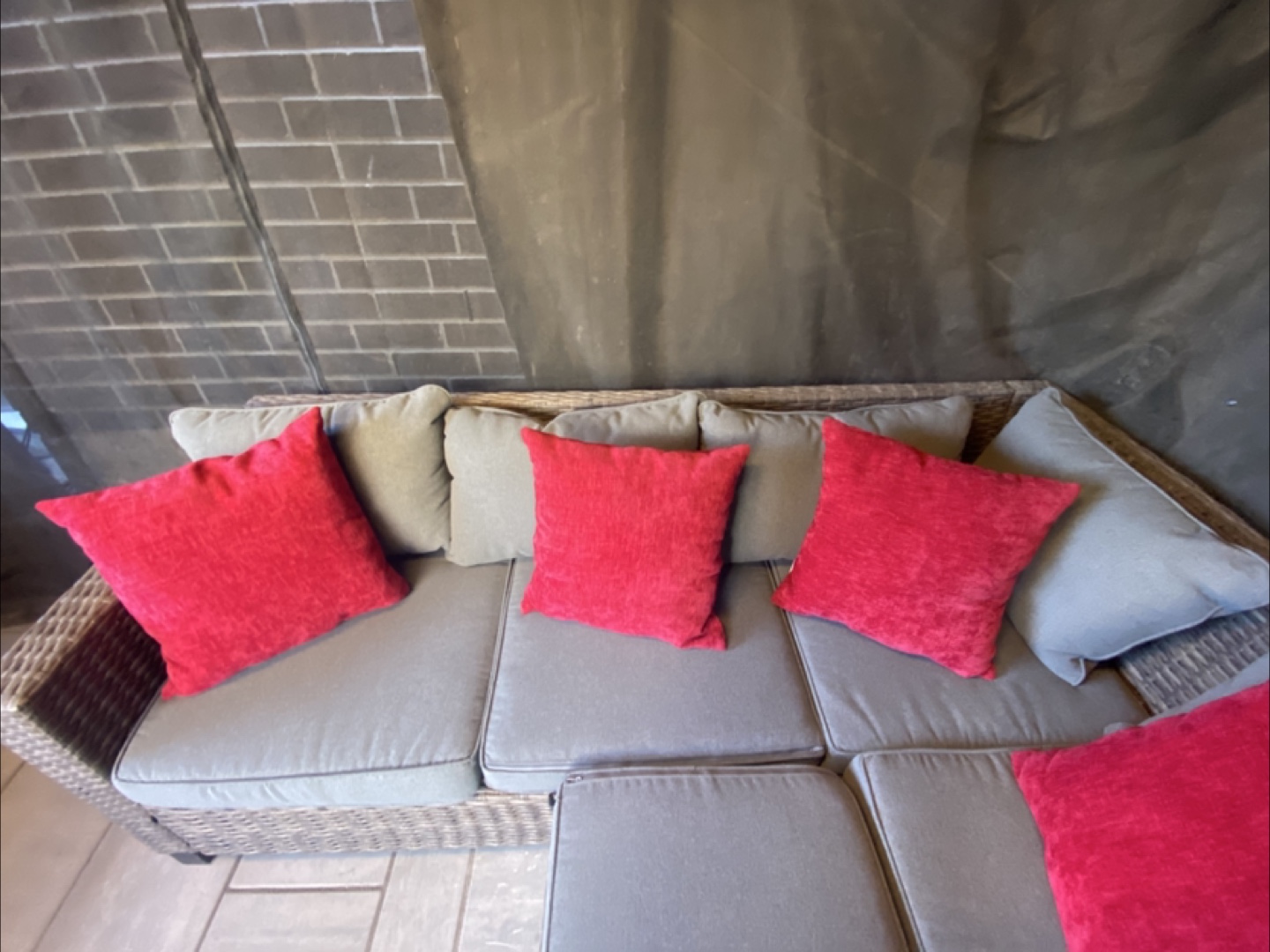 Outdoor Wicker Sectional Sofa with Cushions - photo 3