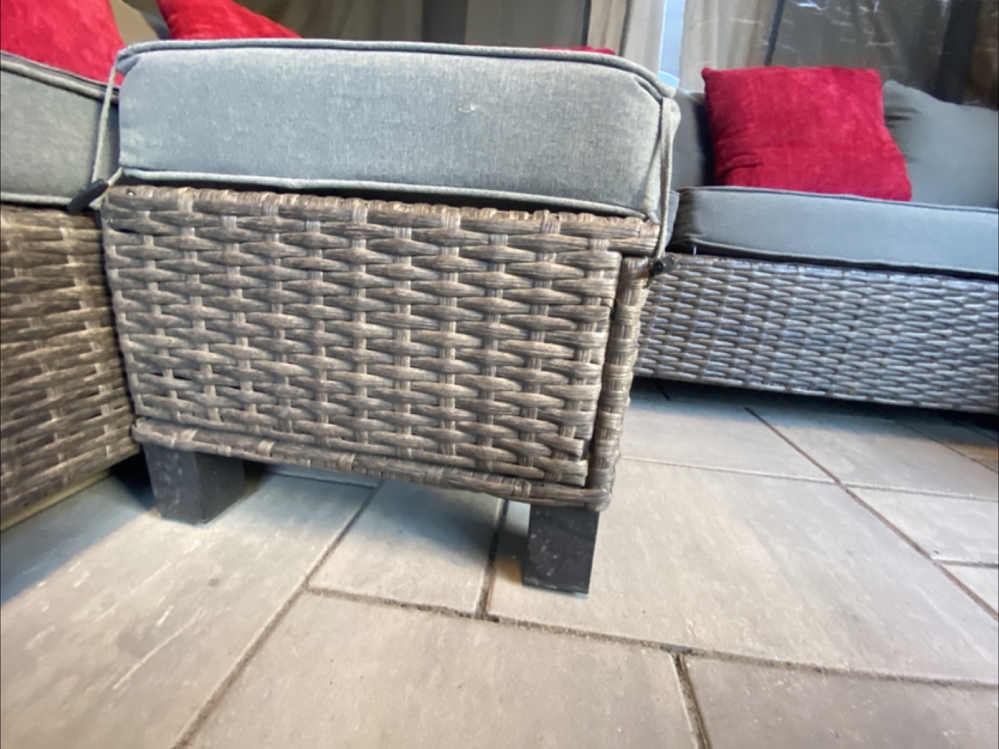 Outdoor Wicker Sectional Sofa with Cushions - photo 5