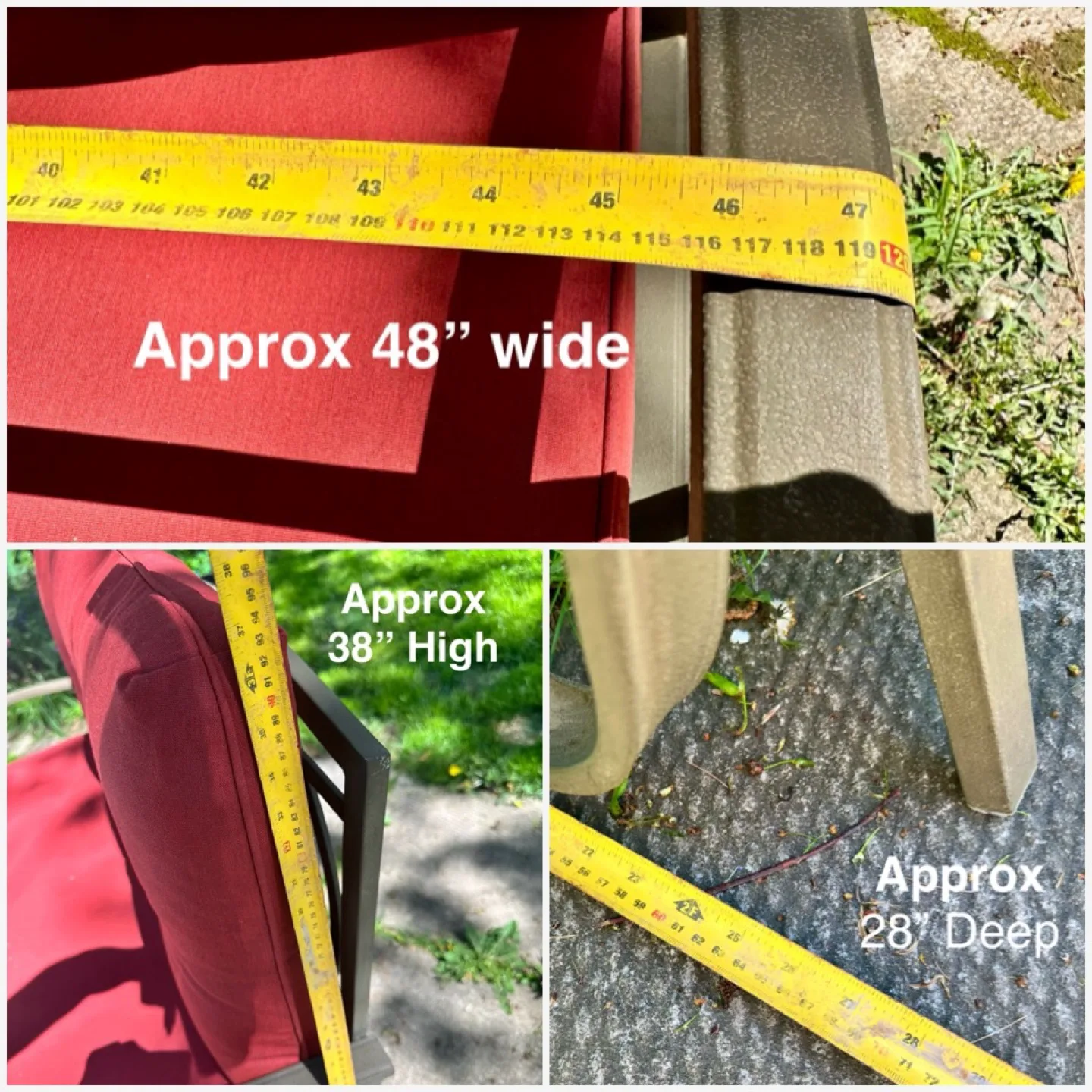 Like New Patio Loveseat Glider Bench with Weather Safe Cushions image indicator(9)