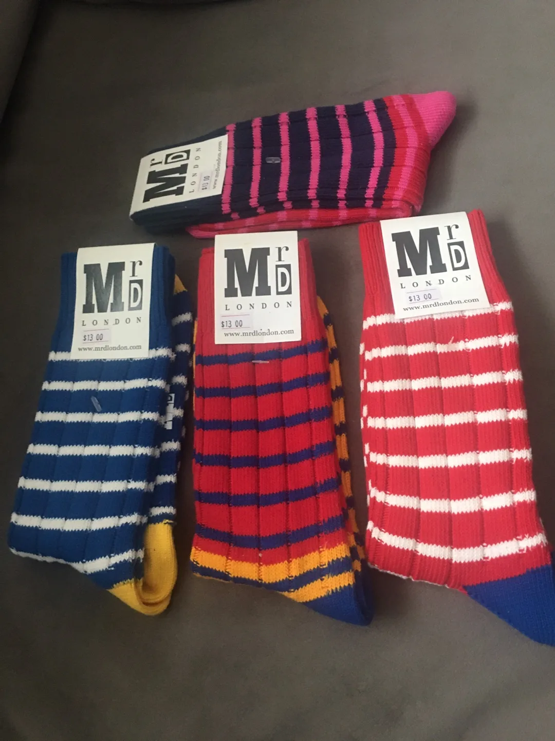 Four pairs of Mr D London striped socks thumbnail